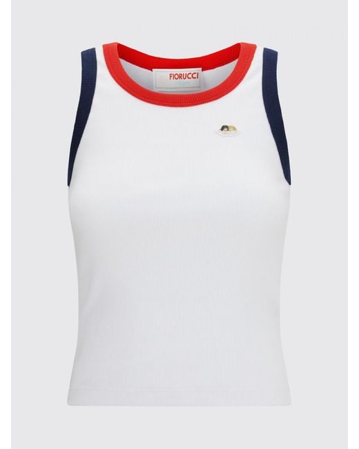 Fiorucci White Stretch Cotton Basic Tank Top