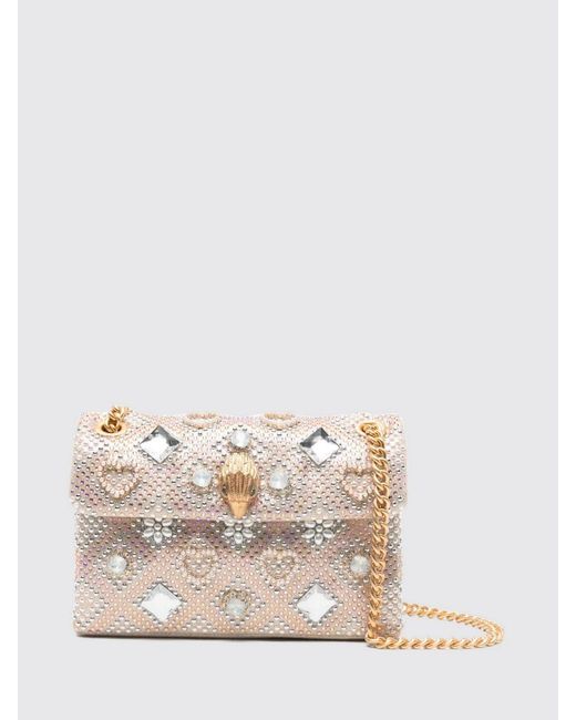 Kurt Geiger Natural Kensington Mini Suede Bag With Rhinestones