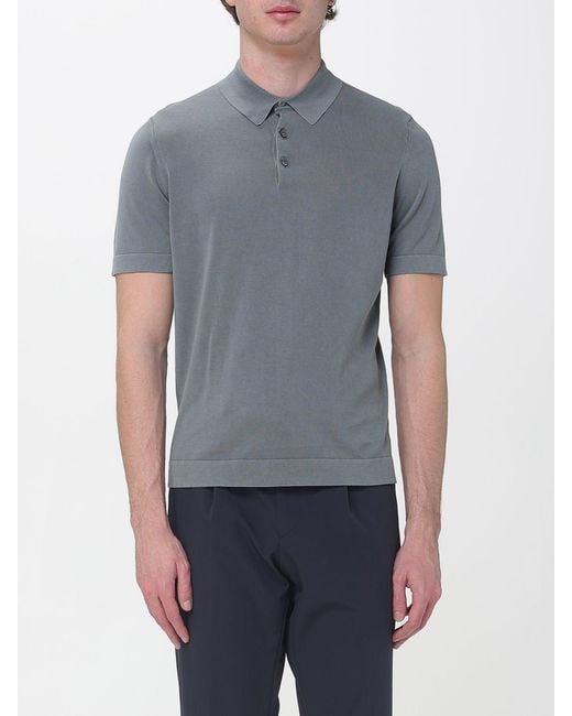 Drumohr Blue Cotton Polo Shirt for men