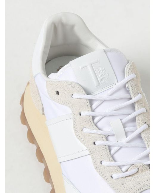 Sneakers in nylon e pelle di Tod's in White da Uomo
