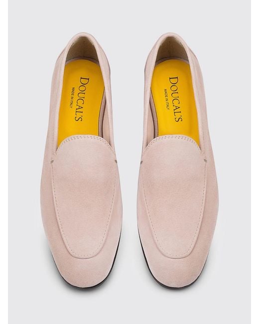 Doucal's Pink Suede Loafers