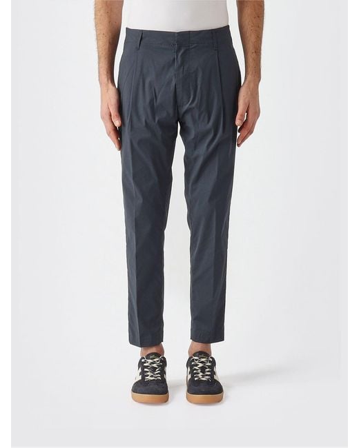 Dondup Blue Cotton Slim Fit Pants for men