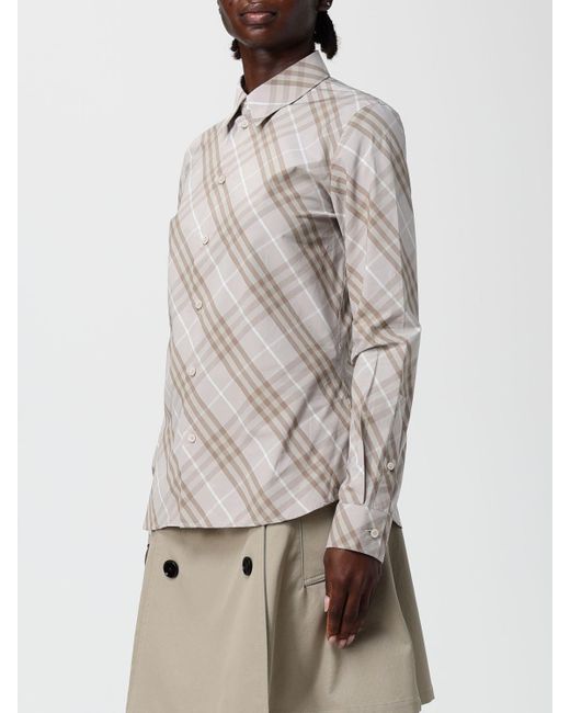 Burberry Gray Slim Fit Cotton Check Shirt