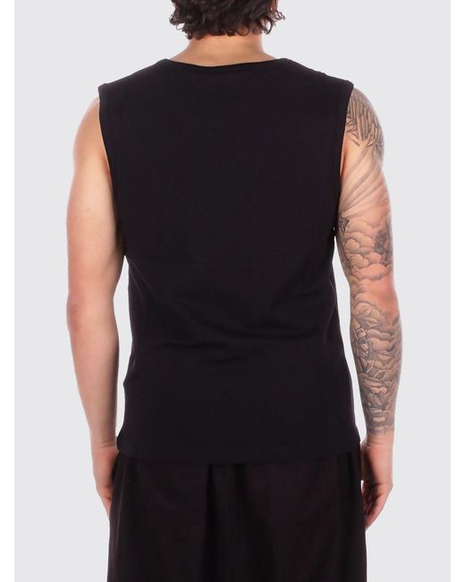 Gcds Black Cotton Tank Top With Logo for men
