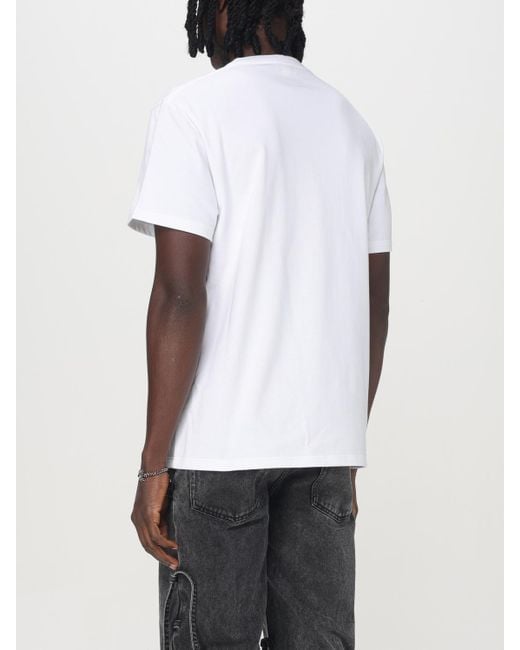 McQueen White Cotton T-Shirt With Front Graphic Print for men