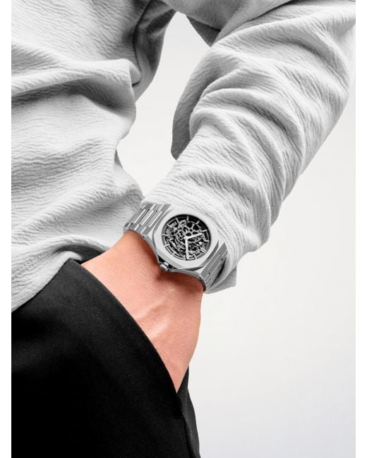 D1 Milano Gray Skeleton Watch 41.5 Mm for men