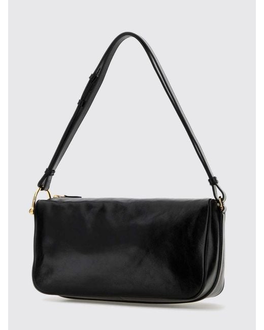 Gucci Black Smooth Calfskin Shoulder Bag With Adjustable Handle And Zip Closure