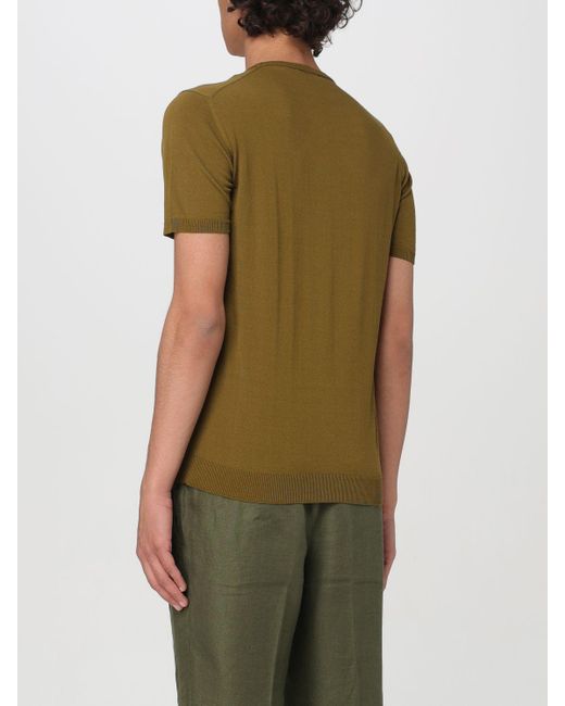 T-shirt in filo di cotone di Roberto Collina in Green da Uomo