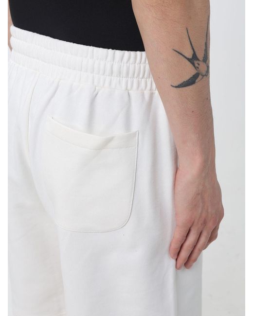 EA7 White Cotton Jogging Shorts for men