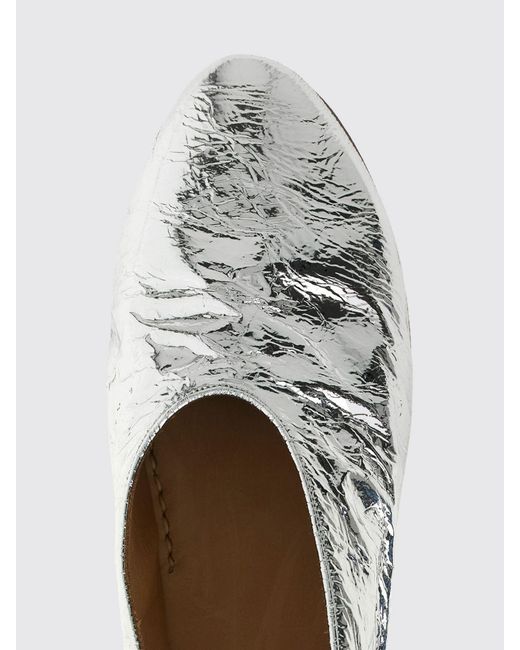 Marsèll White Coltellaccio Laminated Leather Ballerinas