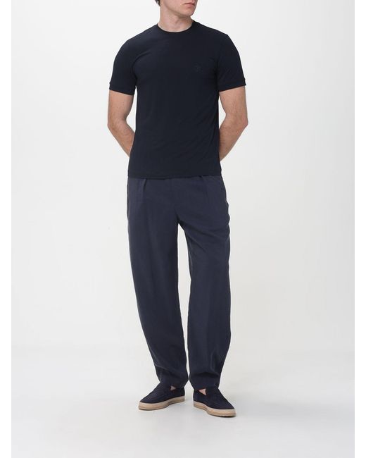 Giorgio Armani Blue Basic Viscose Jersey T-Shirt for men