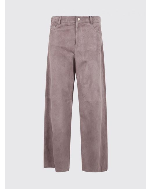 Max Mara Brown Suede Leather Trousers