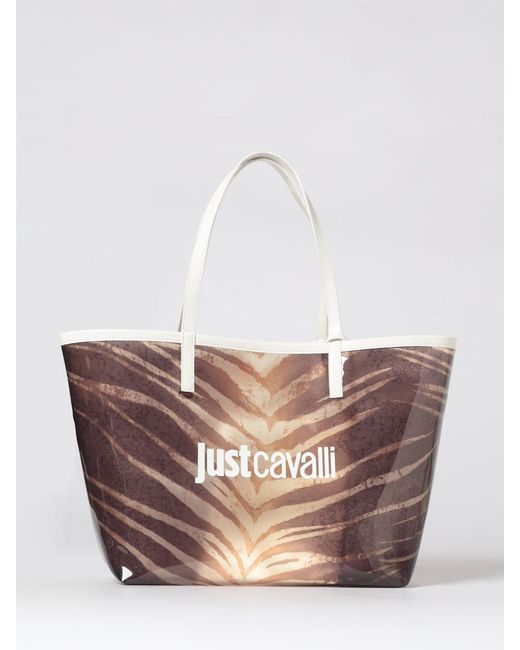 Just Cavalli White Animal Print Pvc Bag