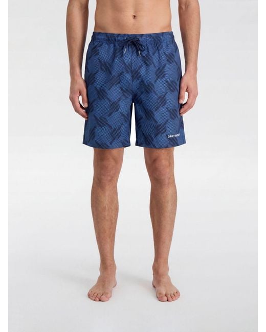 Daily Paper Blue Printed Polyester Swimsuit for men