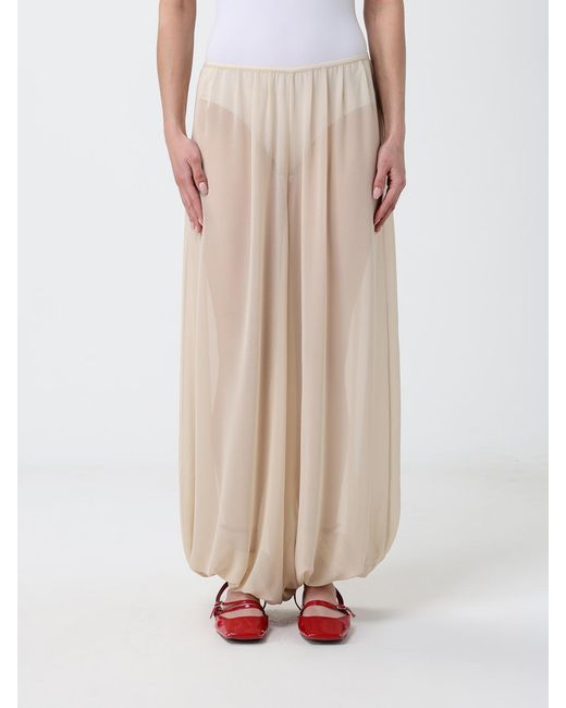 Frankie Shop Natural Crêpe Palazzo Trousers With Elasticated Waist