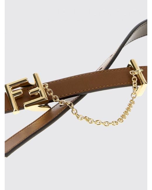 Fendi White Reversible Ff Calfskin Belt