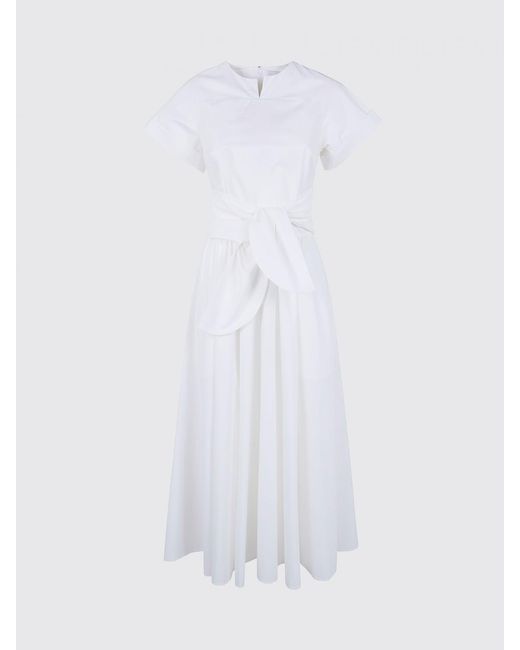 Patou White Cotton Poplin Midi Dress