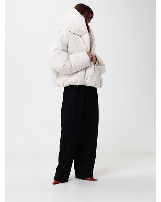 Sportmax White Marla Short Quilted Hooded Puffer Jacket