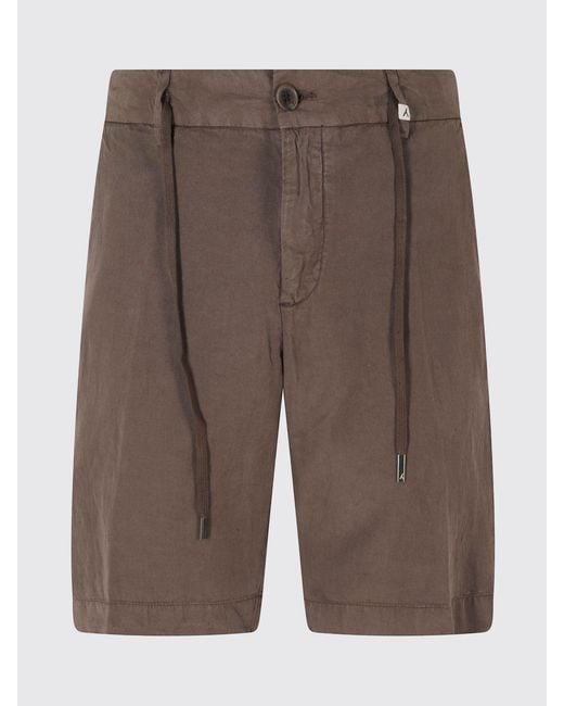 Myths Brown Linen Drawstring Shorts for men