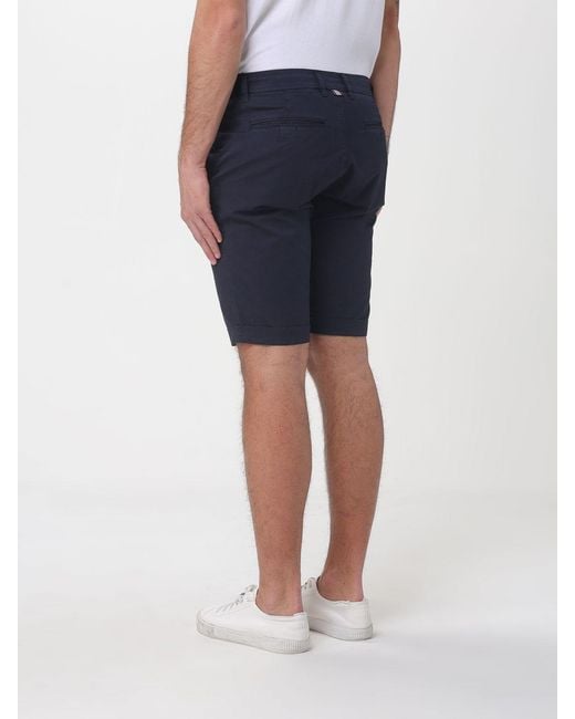 Mason's Blue Slim Fit Stretch Cotton Shorts for men