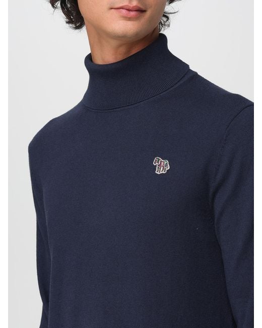 Paul Smith Blue Cotton And Wool Blend Pullover for men