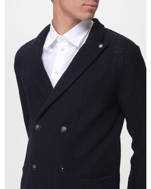 Manuel Ritz Blue Double-Breasted Blazer for men