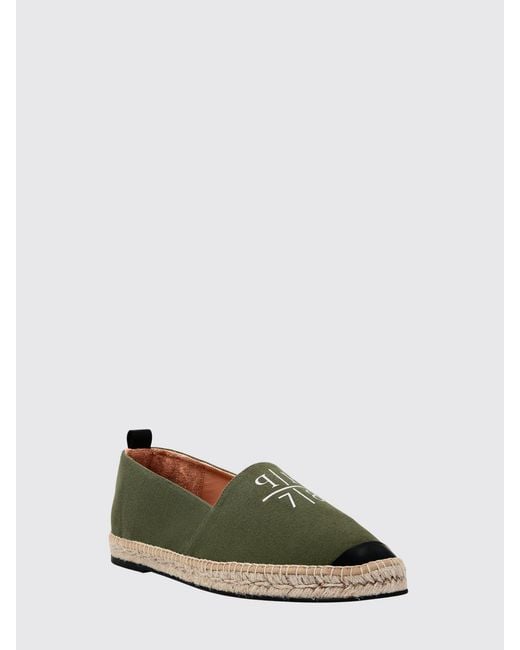 Philipp Plein Green Cotton Canvas Espadrilles With Logo And Jute Sole for men