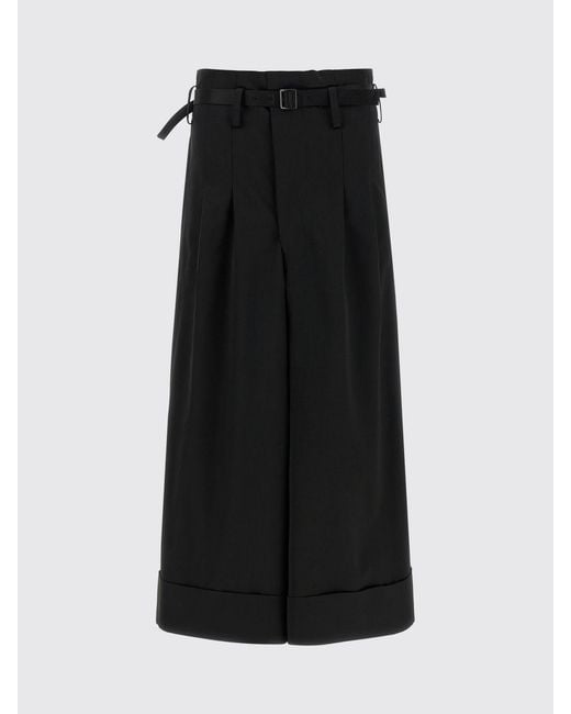 Junya Watanabe Black High-Waisted Wide-Leg Wool Blend Palazzo Pants