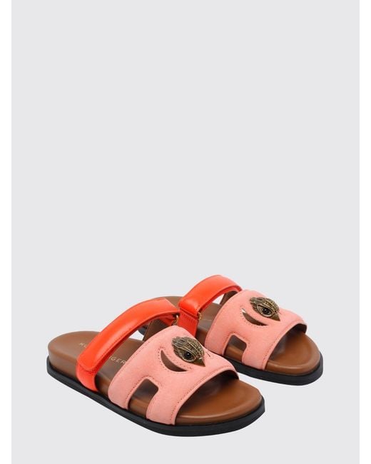 Kurt Geiger Pink Eagle Suede Sandals