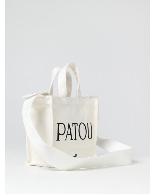 Patou White Canvas Bag With Logo