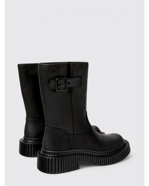 Camper Black Pix Berlin Leather Ankle Boots