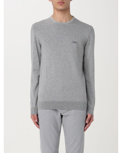 Maglia basic di Calvin Klein in Gray da Uomo