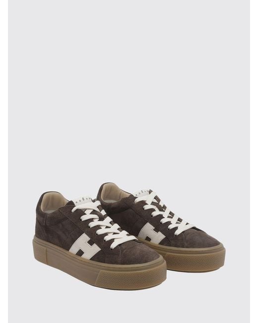Hogan Brown Crosswind Suede Leather Platform Sneakers