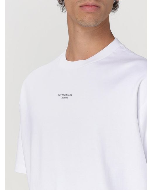 Drole de Monsieur White Basic Cotton T-Shirt Drole De Monsieur for men