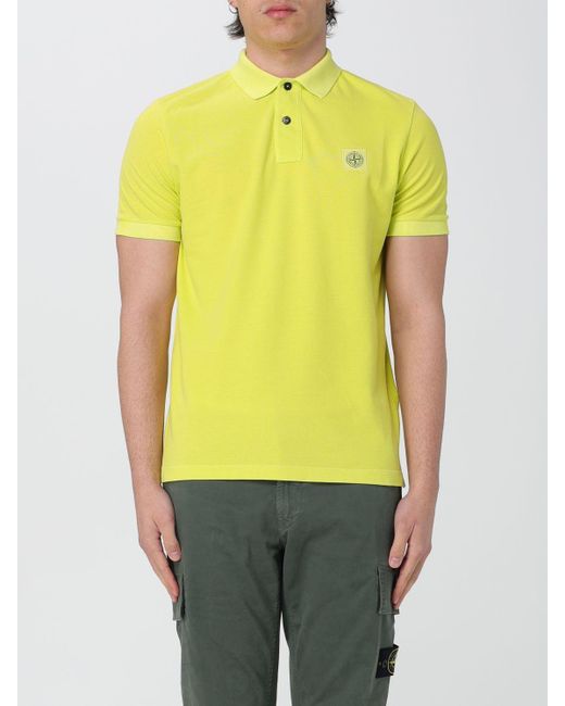 Stone Island Yellow Polo Shirt for men