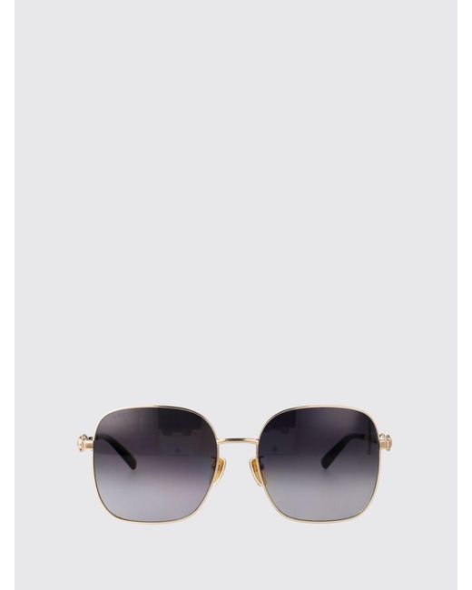 Gucci White Cat-Eye Metal Sunglasses With Horsebit Detail On The Temples