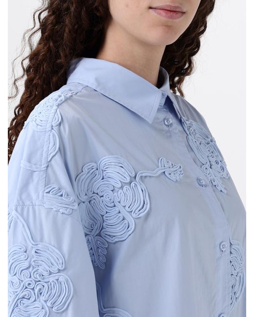 ROTATE BIRGER CHRISTENSEN Blue Hemdbluse Damen