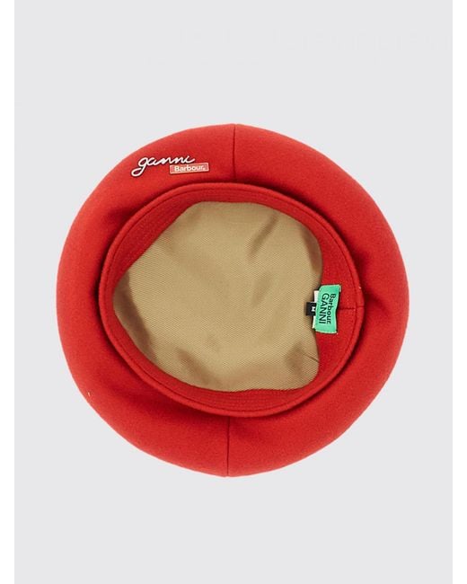 Barbour Red X Ganni Wool Felt Beret