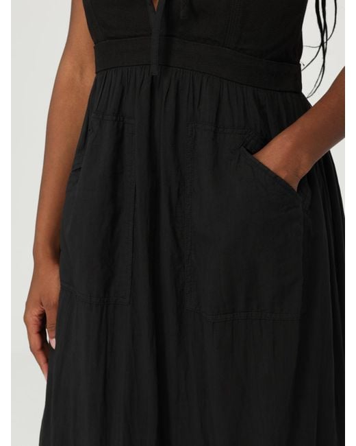 Pinko Black Elegant Halter Neck Maxi Dress With Flared Hem And Pockets