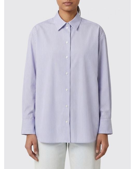 The Row Purple Striped Cotton Shirt