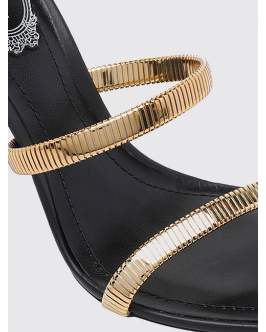 Rene Caovilla Metallic Juniper Stiletto Sandals With Iconic Snake Strap