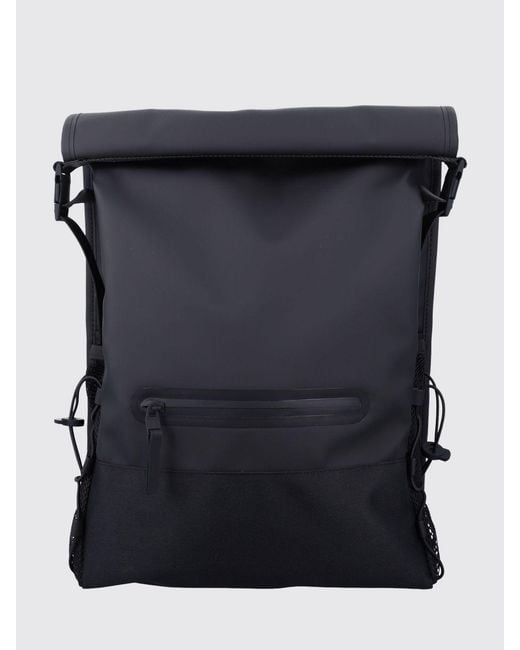 Rains Black Trail Mountaineer Rolltop Polyester Backpack for men