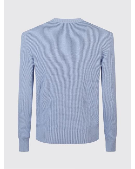 Ballantyne Blue Cotton Crewneck Pullover With Diamond Pattern for men