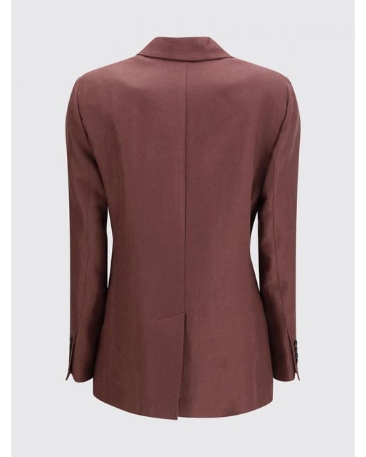Brunello Cucinelli Purple Double-Breasted Linen Blazer
