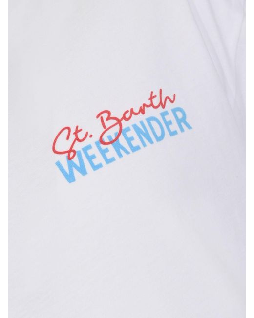 Mc2 Saint Barth White Printed Cotton T-Shirt for men