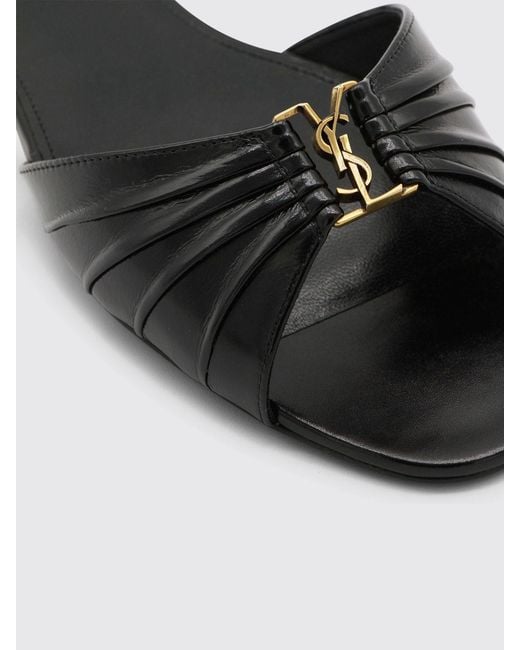 Saint Laurent Black Babylone Leather Mules