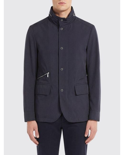 Moorer Blue Sten-At Polyester Jacket for men