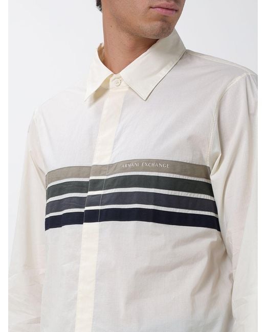 ARMANI EXCHANGE White Cotton Poplin Shirt for men
