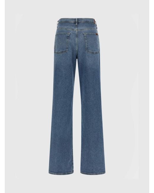 7 For All Mankind Blue Palazzo Stretch Denim Jeans