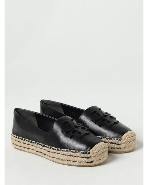 Tory Burch Black Ines Espadrilles In Leather